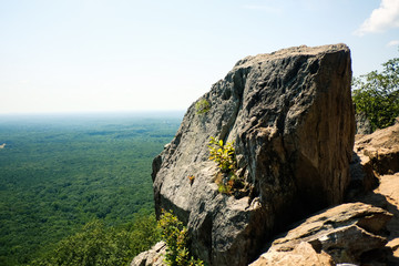 Large rock in North Carolina muntain trail.