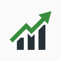 financial growth up arrow, economy up graph vector illustration