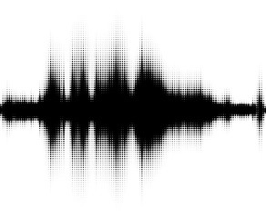 Abstract black dotted sound wave.