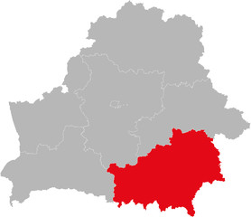 Homyel Province isolated on Belarus map. Backgrounds and Wallpapers.