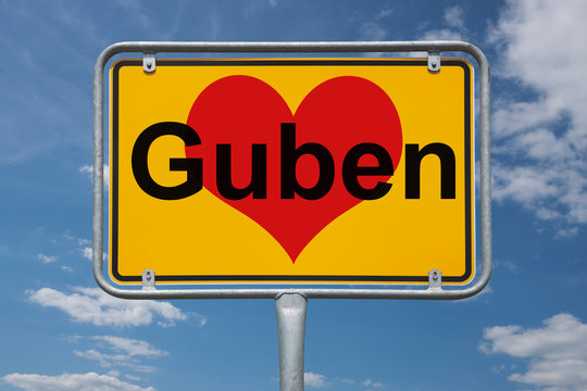 Ortstafel Guben