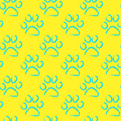 Seamless pattern with cute paws.A good choice for gift paper,wrapping,fabric printing,web page design.