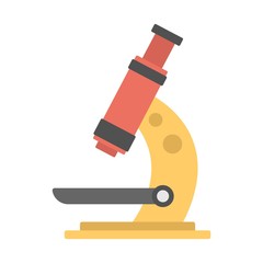 Modern flat icon of microscope - vector illustration. Science experiment, research symbol.