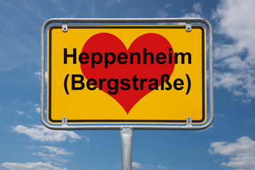 Ortstafel Heppenheim (Bergstraße)