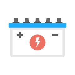 Car battery icon - vector illustration. Vehicle power, energy battery supply symbol.