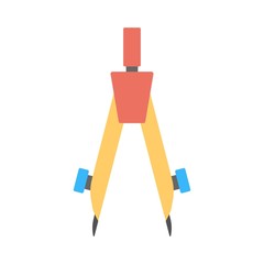 Bow drawing compass icon - vector illustration.