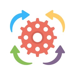 Industrial workflow development process icon - vector illustration.