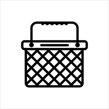 recommend clip art: Picnic Basket Icon, Picnic Hamper, Basket Is Used To Hold Food, Tableware For A Picnic Trip