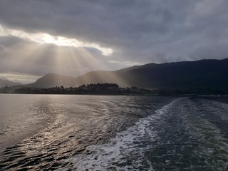 storm clouds over lake