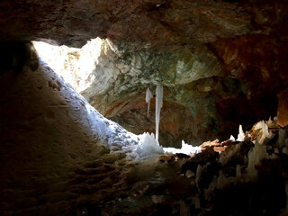 a glacier in the alps at summer
