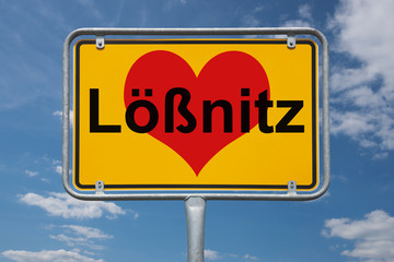 Ortstafel Lößnitz