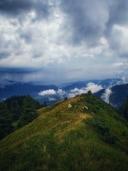 mountains and clouds