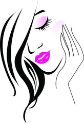 Vector illustrations girl with long hair 