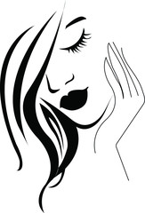 Vector illustrations girl with long hair 