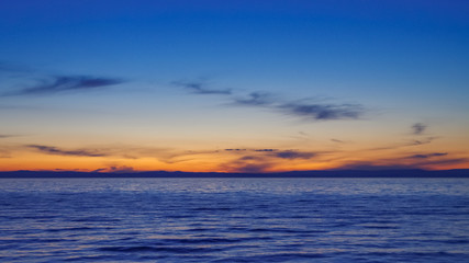 Beautiful sunset on the sandy beach