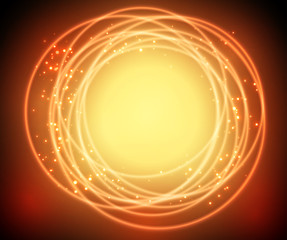 Abstract shining circles. Bright background with bokeh.