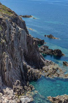 View of Mediterranean Sea from Belvedere di Capo Sandalo, Carloforte, Sardinia, Italy 3