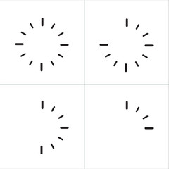 Set of Timer vector icons on transparent background. Countdown Timer