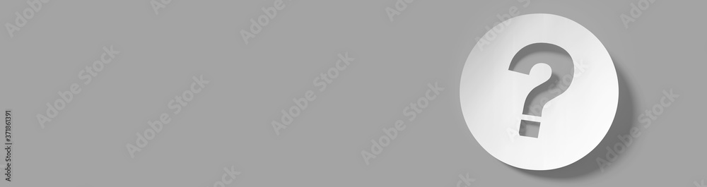 Wall mural question mark in front of a red color wall background. business support concept - 3d rendering.