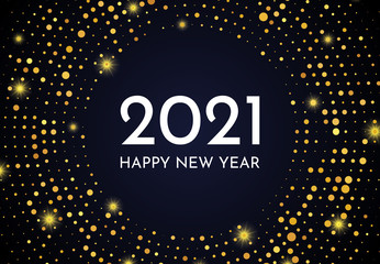 2021 Happy New Year of gold glitter pattern