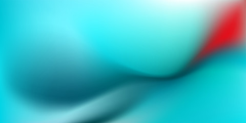 Abstract Gradient teal and red wave background. Blurred turquoise water backdrop. Vector illustration for your graphic design, banner, branding, wallpaper or concept