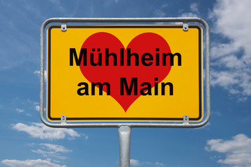 Ortstafel Mühlheim am Main