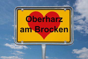 Ortstafel Oberharz am Brocken