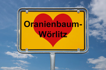 Ortstafel Oranienbaum-Wörlitz