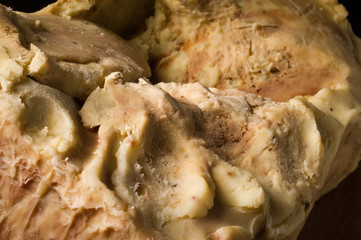 close up of homemade soap. DIY process from ancient recipe