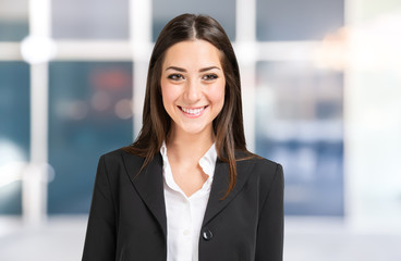Portrait of a businesswoman Bright background