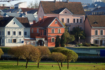 View of the city of Minsk. Historic district. 