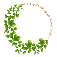 Round frame of plants and twigs