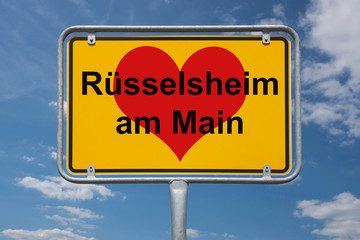 Ortstafel R&uuml;sselsheim am Main