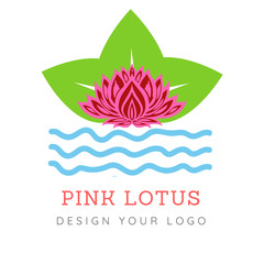 This is a logo made with pink lily flowers.