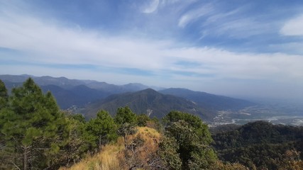 Naklejka premium mountain landscape with clouds