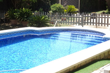 Fototapeta na wymiar Domestic Swimming Pool in Daytime