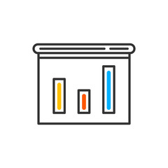 Chart, presentation icon suitable for info graphics, websites and print media and interfaces. Vector color icon.