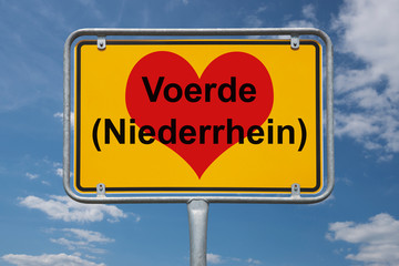 Ortstafel Voerde (Niederrhein)