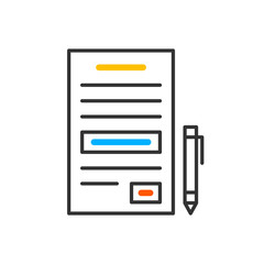 Agreement Icon Symbol. Premium Quality Isolated Contract Element In Trendy Style. Vector color icon.