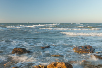 Sea landscape in the morning in the Black Sea