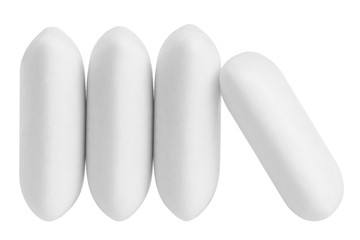 chewing gum isolated on white background, clipping path, full depth of field
