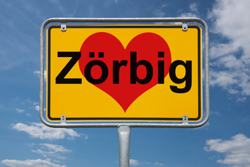 Ortstafel Zörbig