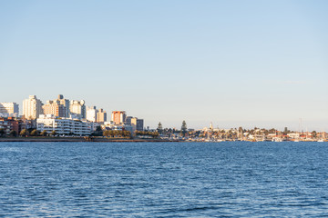 Fototapeta premium beautiful ocean coast on a sunny day in Punta del Este