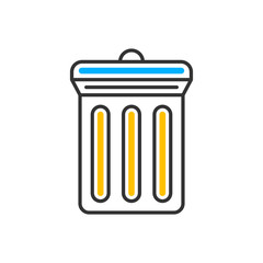 Trash can icon thin line for web and mobile. Vector color icon.