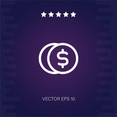 dollar coin vector icon modern illustration