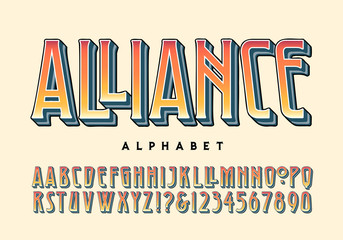 Alliance Alphabet  A Lettering Style with a 20th Century Heavy Metal Rock Vibe, But With Roots in Art Deco Style and the Arts and Crafts Movement. This Type Font has a Handful of Alternate Characters. © Mysterylab