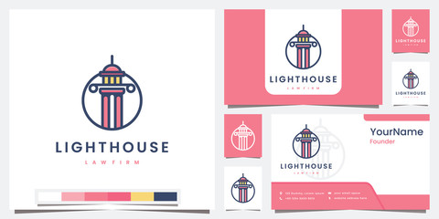 set logo lighthouse law firm with color version logo design inspiration