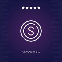 coin vector icon modern illustration