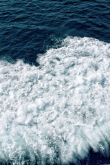 aerial view of waves crashing 