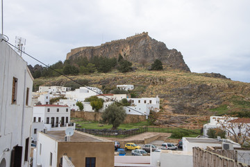 Views of the Lindos Acropolis, Rhodes, Greece